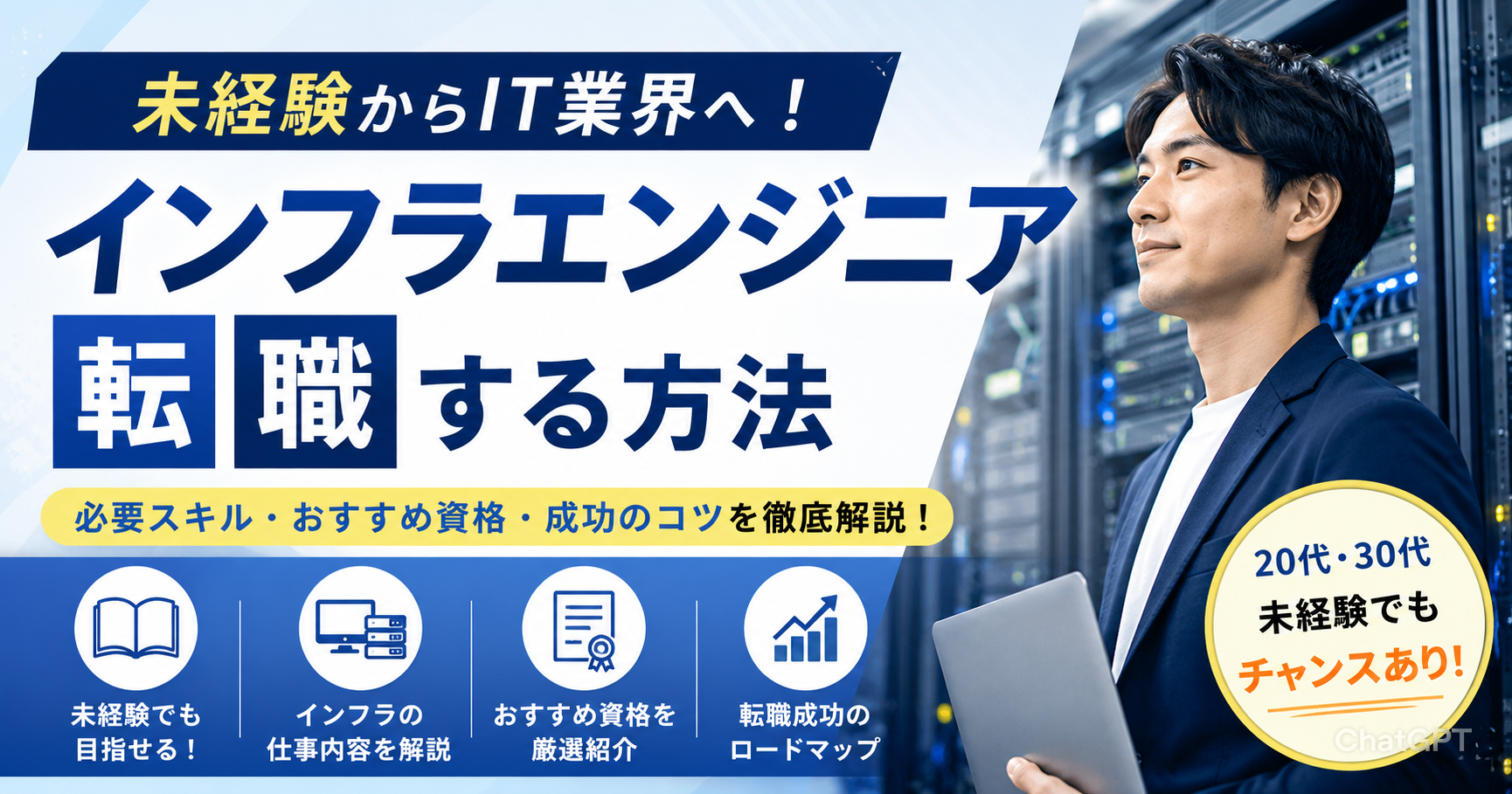 未経験からインフラエンジニアへ転職する方法｜成功のコツ・必要スキル・おすすめ資格を解説